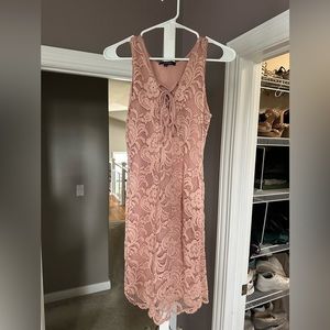 Ambiance pink lace fitted dress - size medium